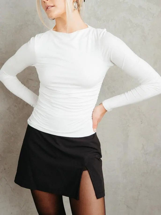 Ruched Long Sleeve Top