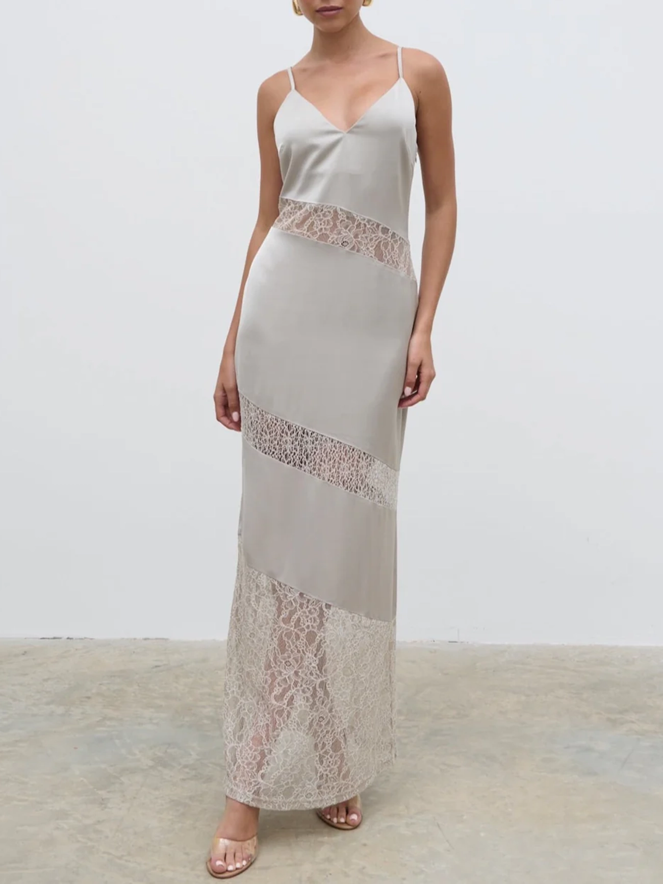 Lace Inserted Slip Dress