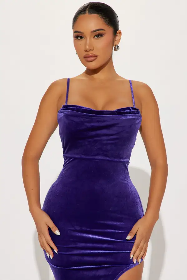 Smooth Like Velvet Maxi Dress - Purple