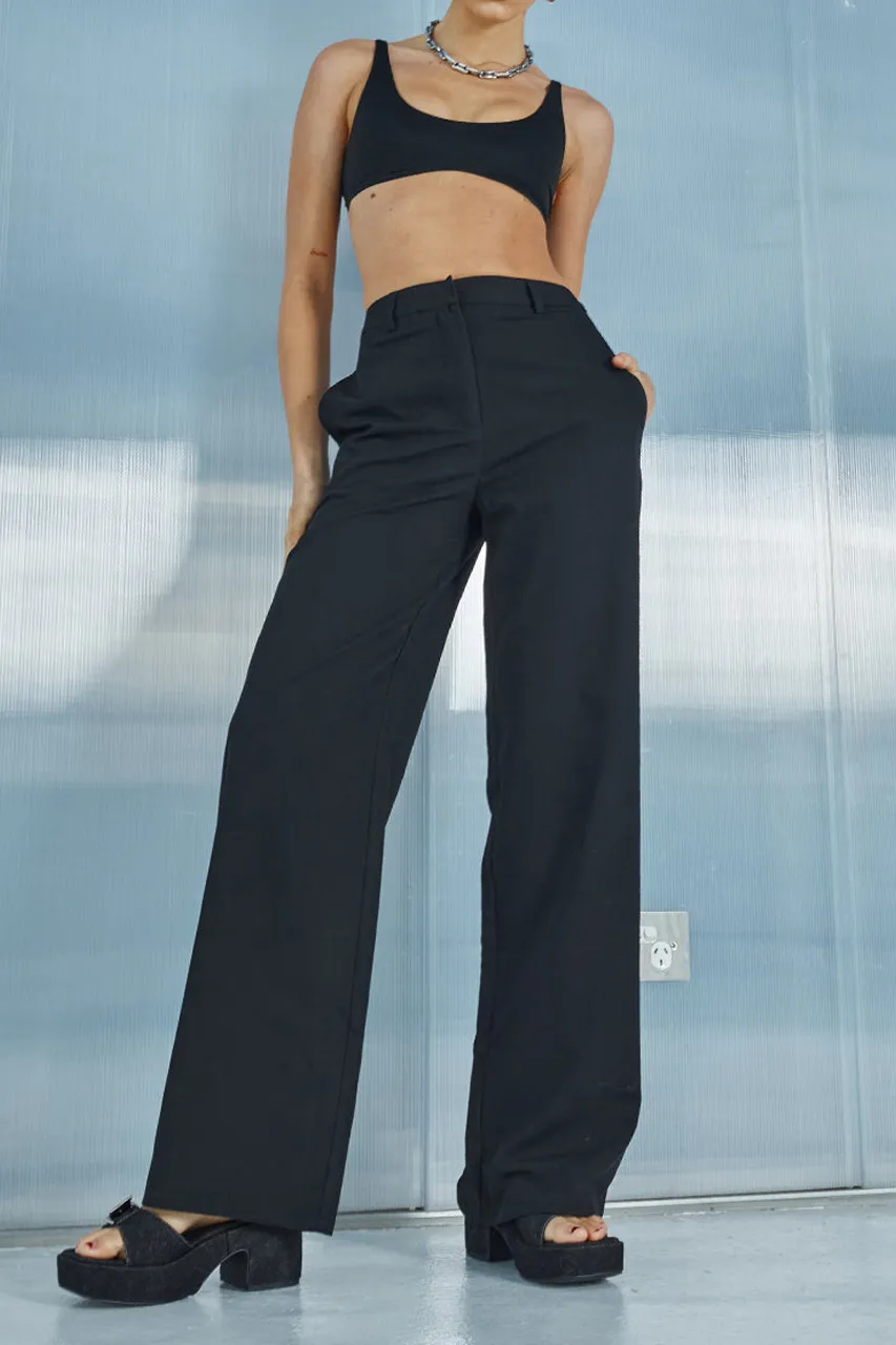 Black Cropped Sport Vest Top