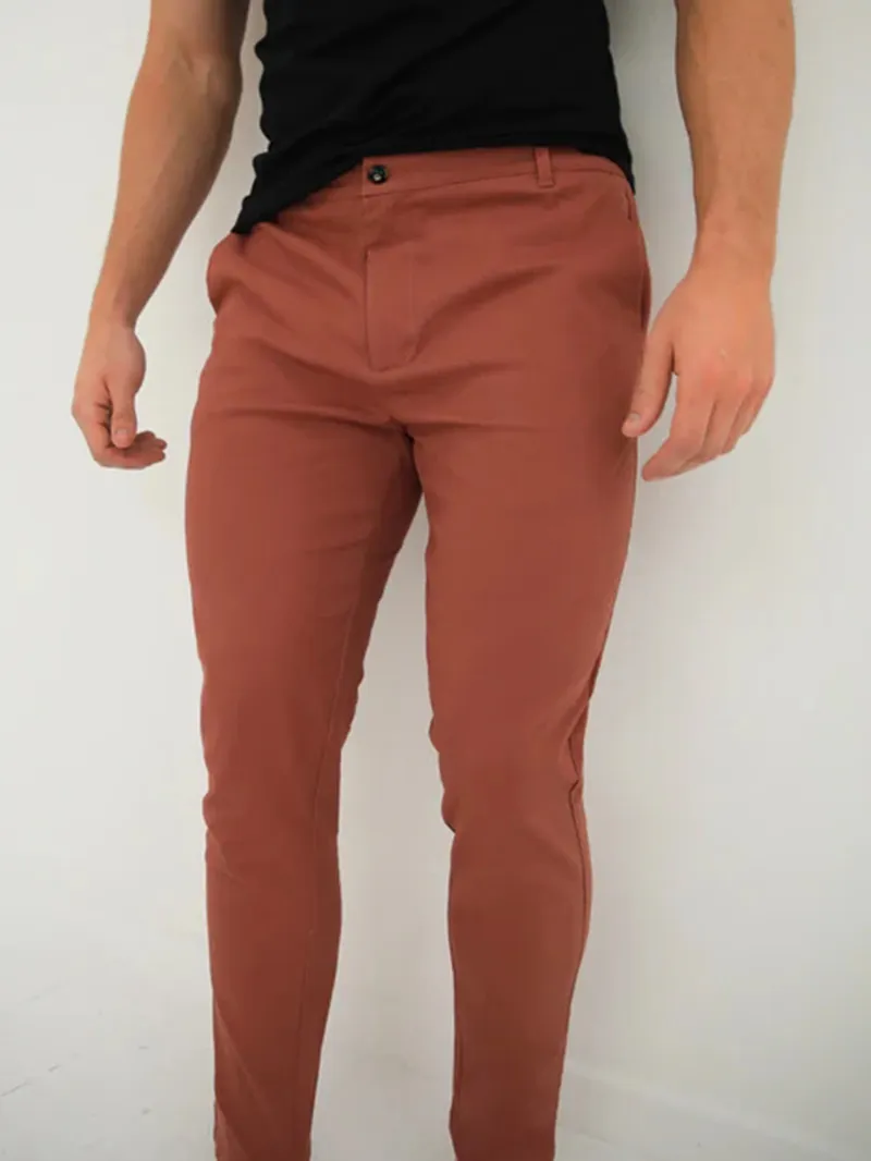 Red Stretch Twill Men's Pants