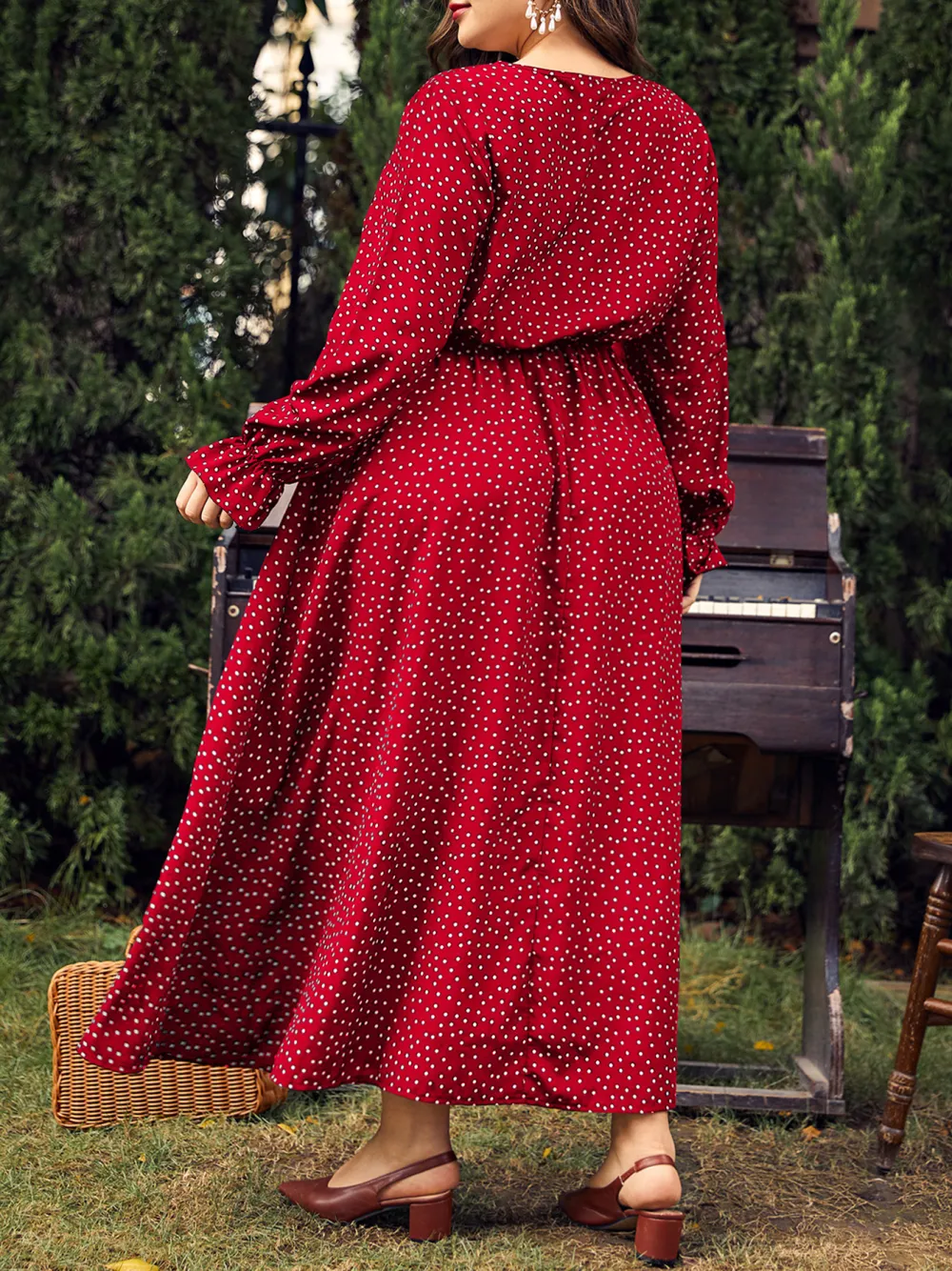 Polka Dot Loose Long Sleeve Dress