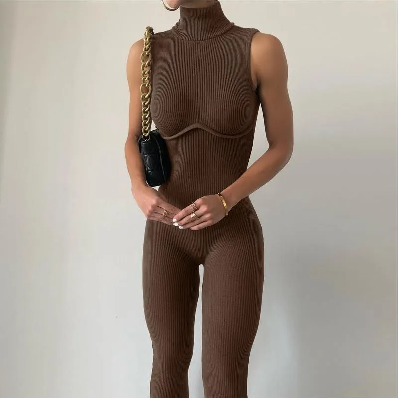 Active Flexibility Sleeveless Turtleneck Yoga Jumpsuit