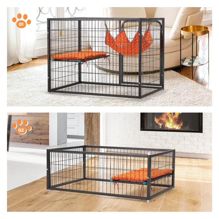 Deboy Cat Cage Playpen with Universal Wheels