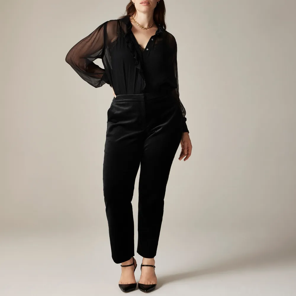 Stretch Cotton Velvet Slim Fit Pants