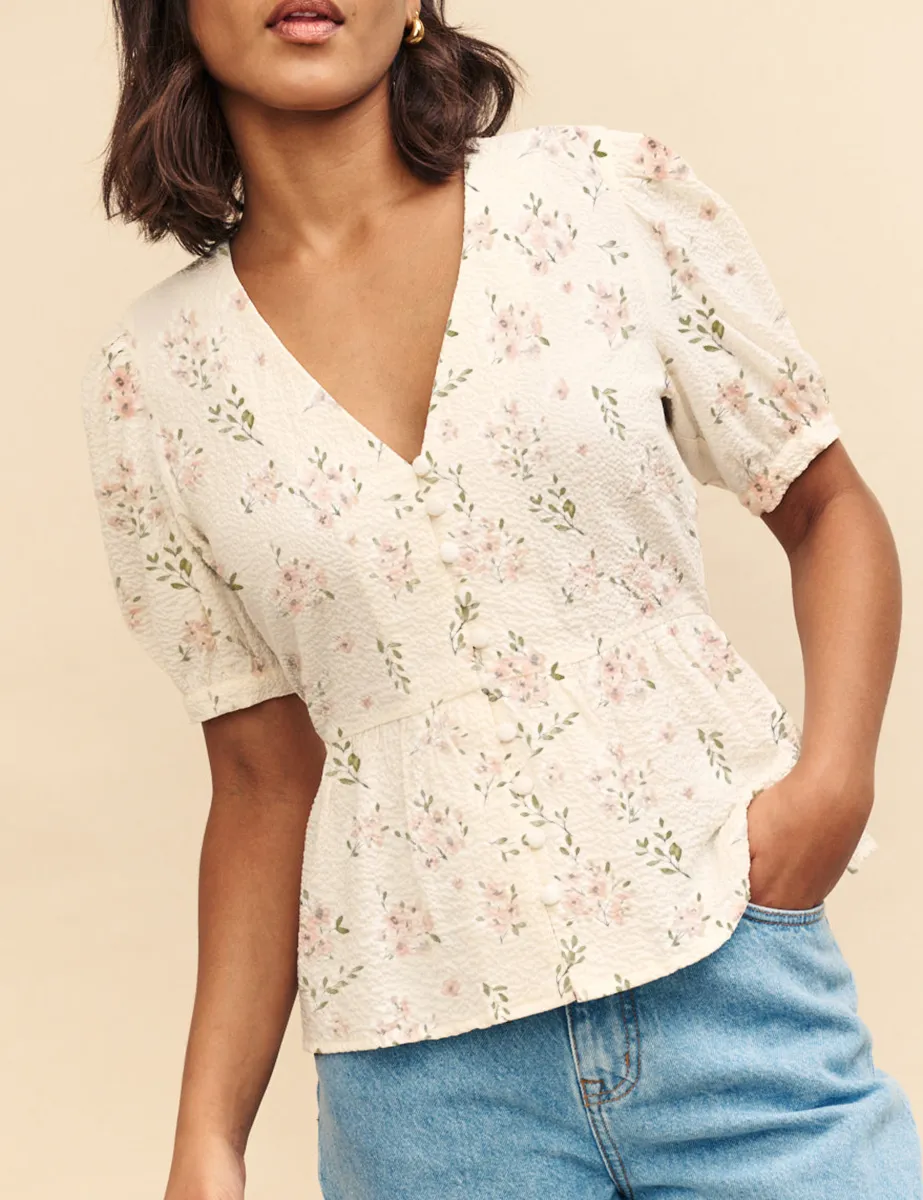 White Puff Sleeve Blouse