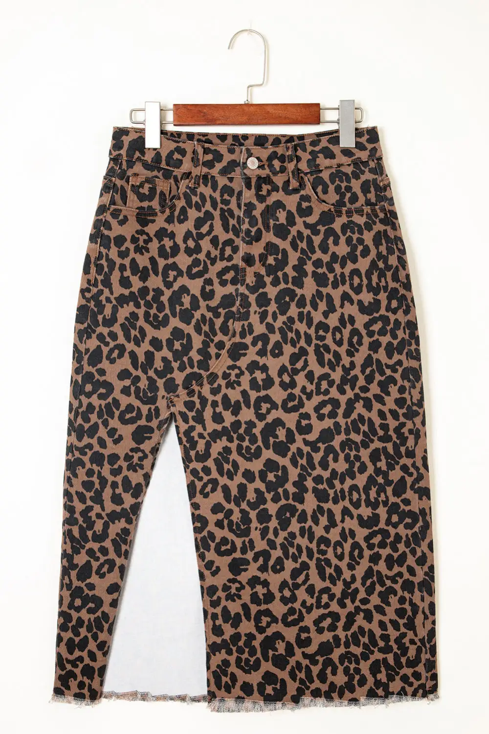 Open Denim Printed Skirt
