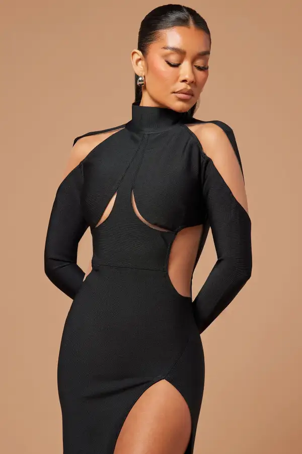 Cailyn Bandage Gown - Black