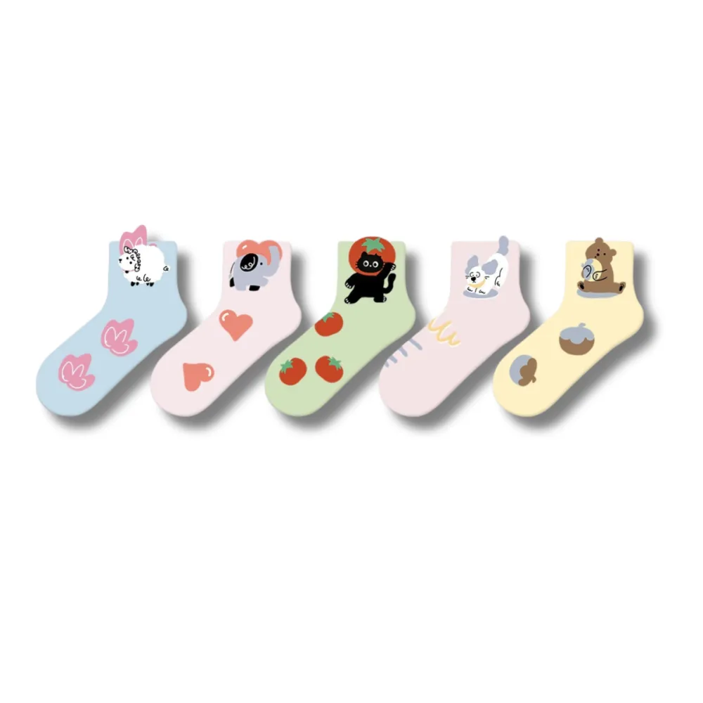 Whimsical Animal Raised Ear Ankle Socks