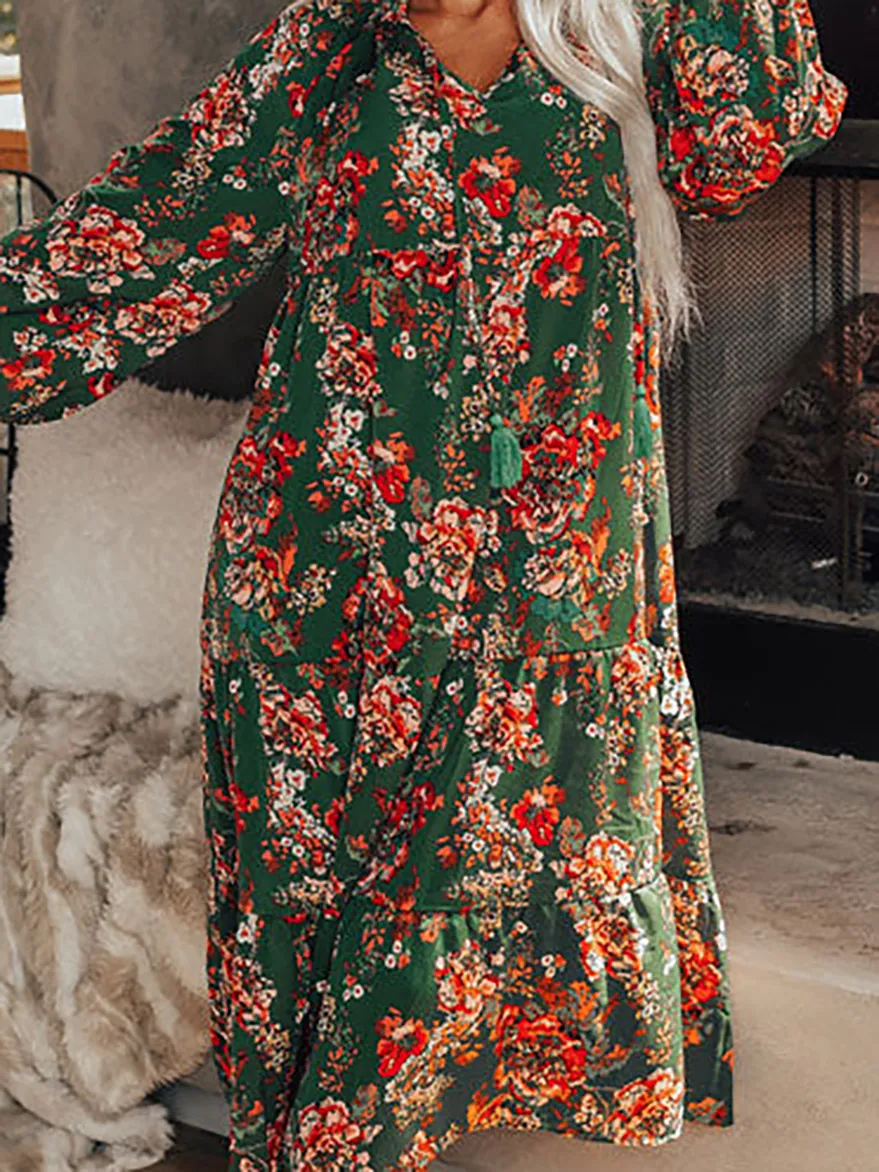 Women's Floral V-Neck Dress