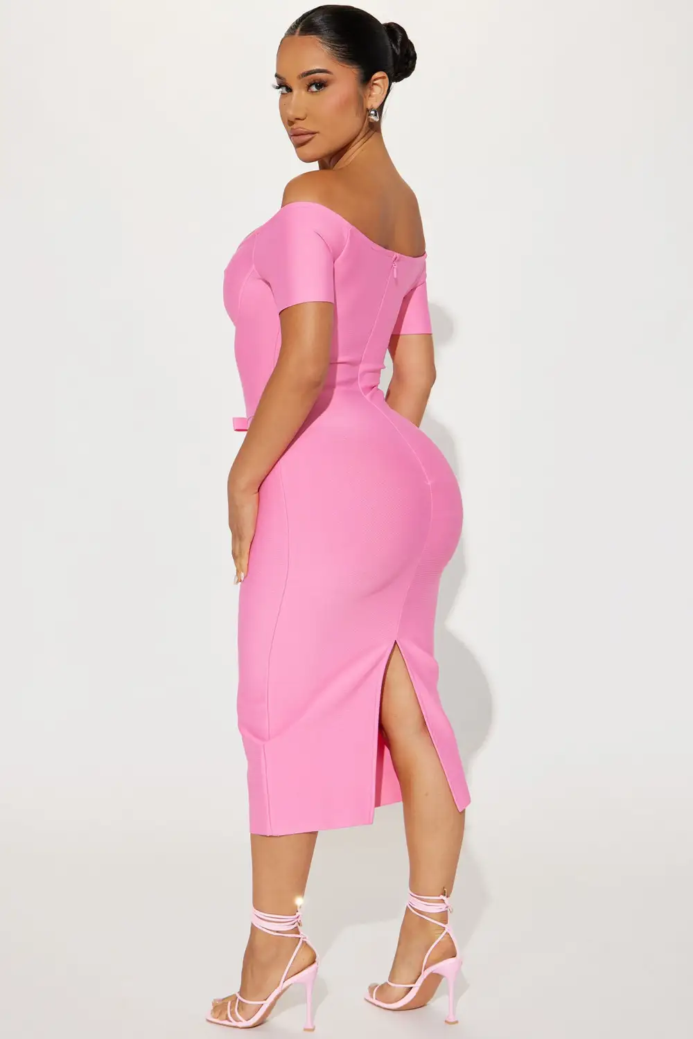 Take It Or Leave It Bandage Midi Dress - Pink