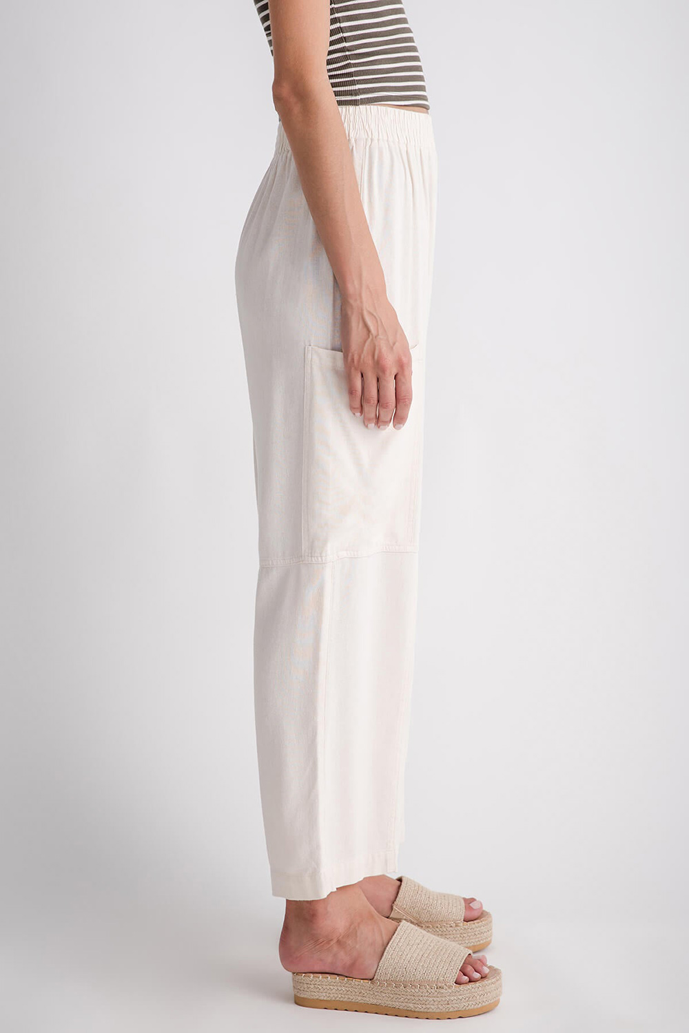 So Me Textured Slouchy Wide Leg Pants - natural