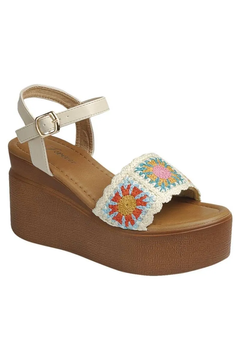 Vineyard Crochet Wedge Shoes