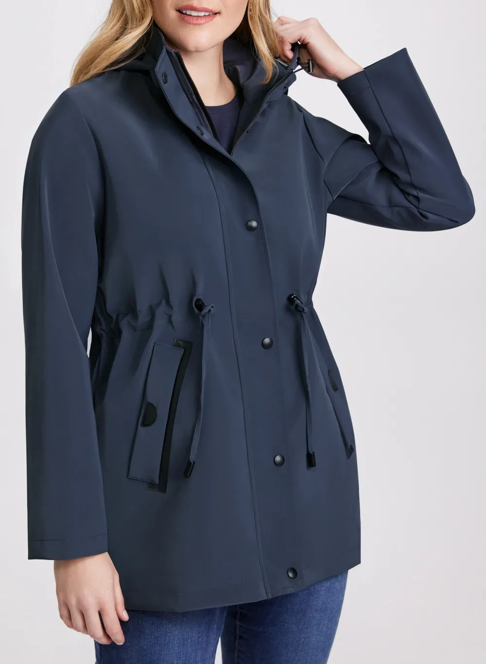 Water-Resistant Hooded Trench Coat