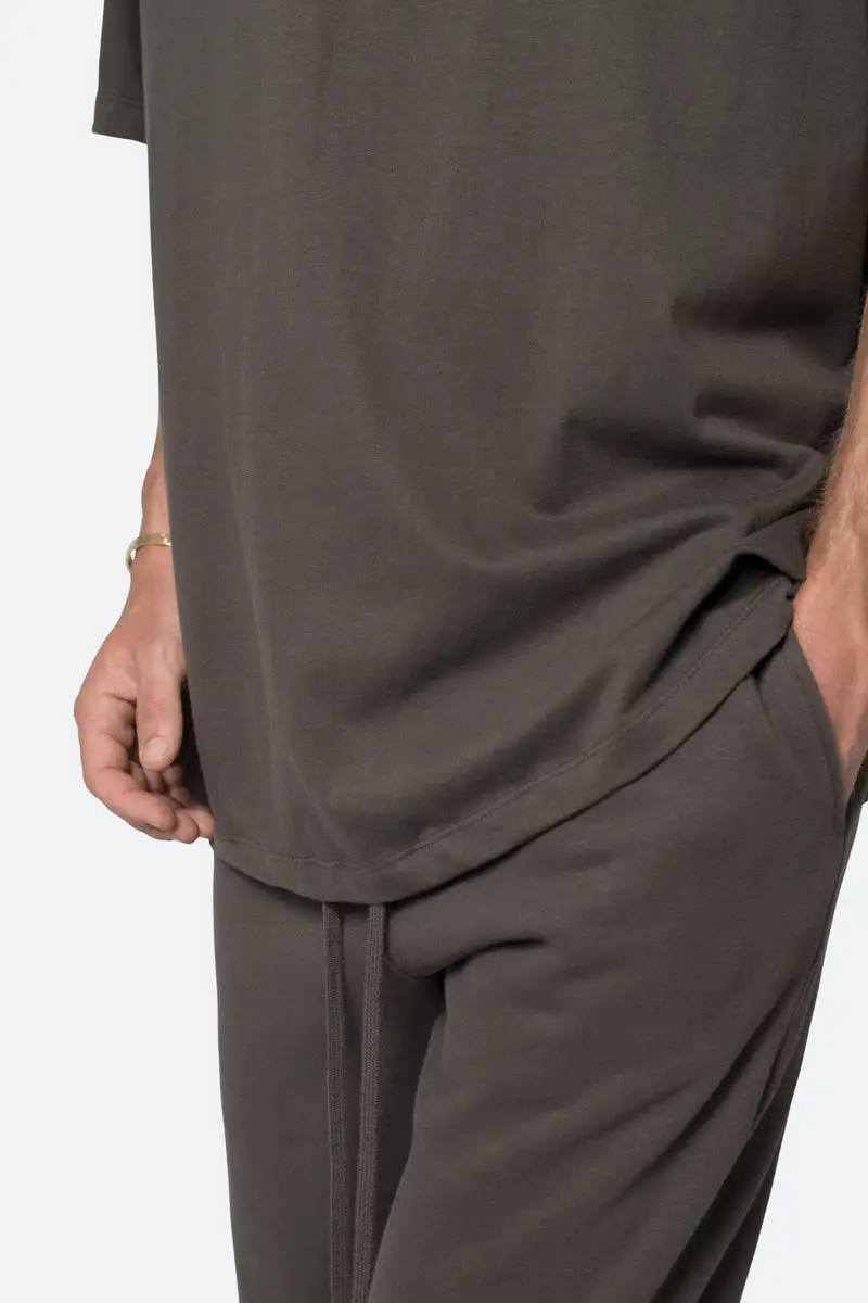 BROWN OVERSIZED CREW NECK T-SHIRT