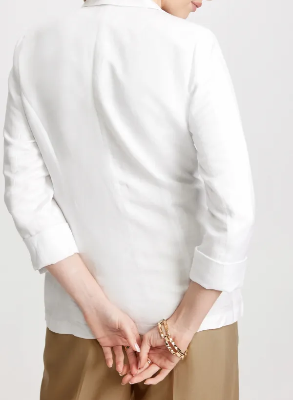 Ivory Linen Blend Blazer