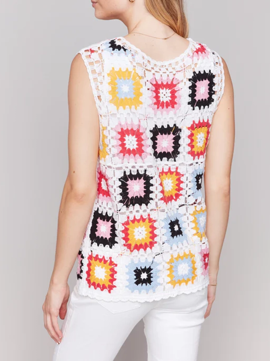 Three Dimensional Cut Sleeveless Design Vest