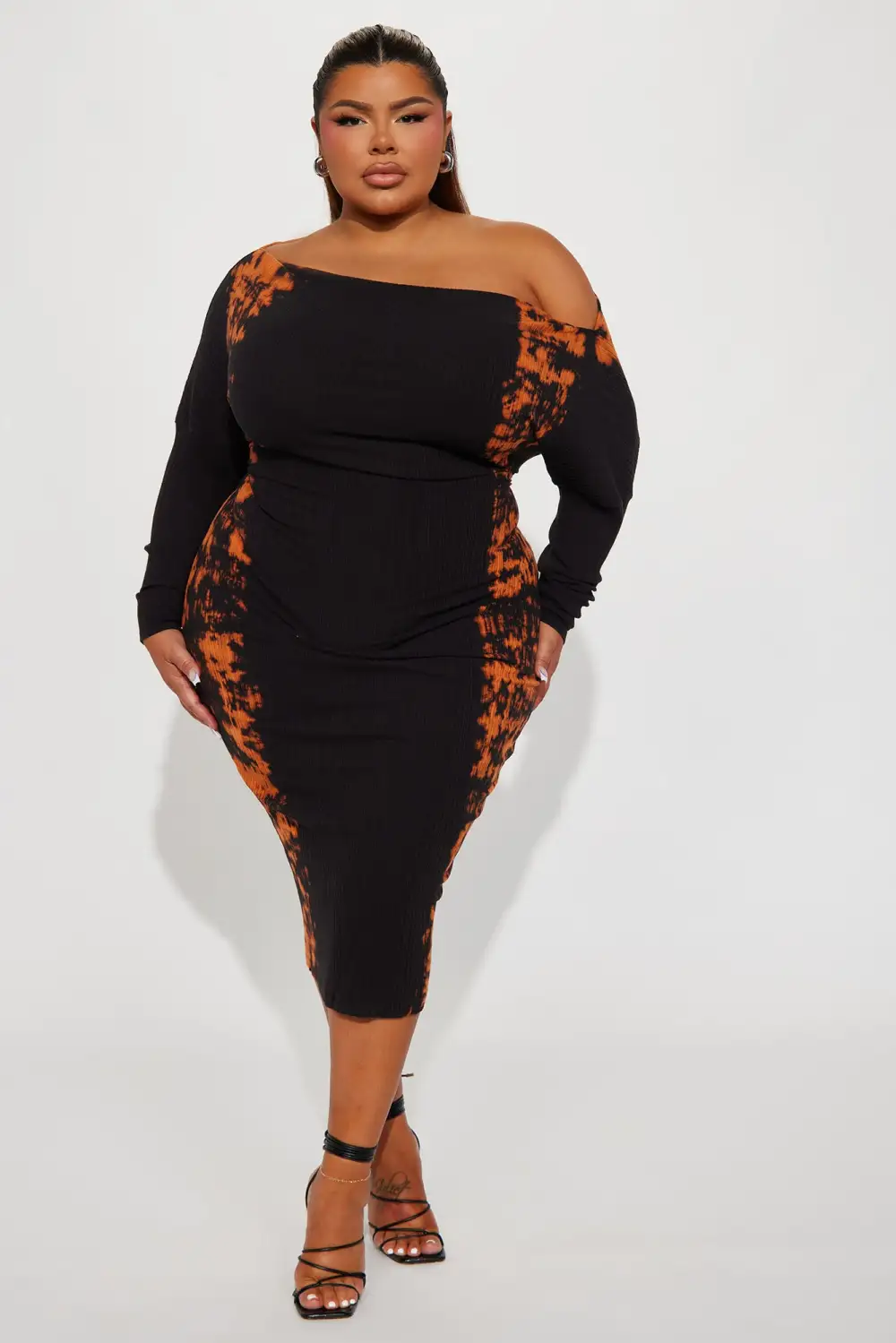 Kendra Midi Dress - Black/combo