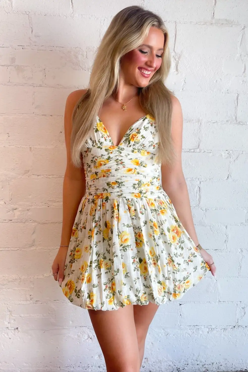 Sunshine Florals Mini Dress