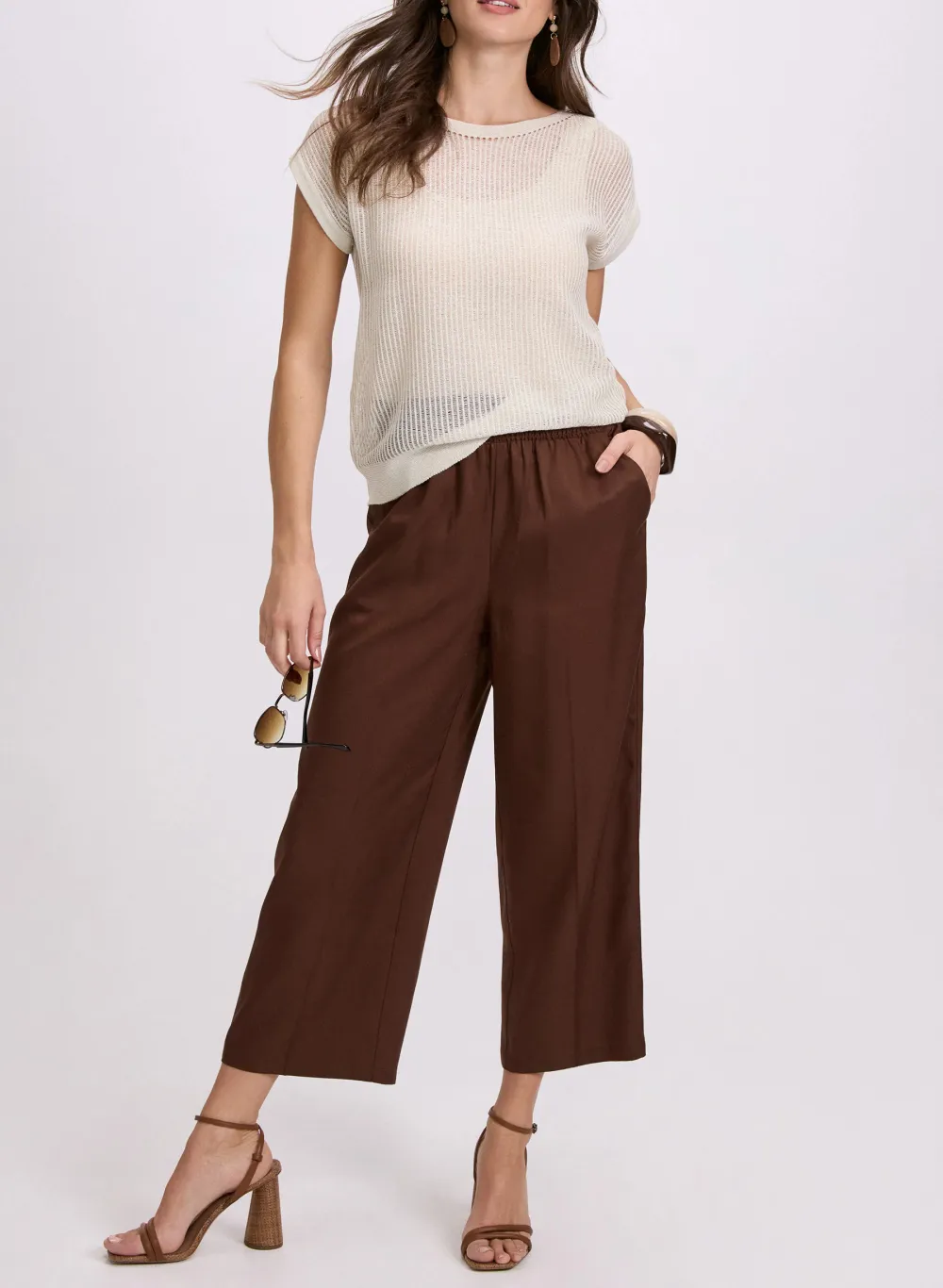 Embroidered Floral Denim Wide-Leg Pants