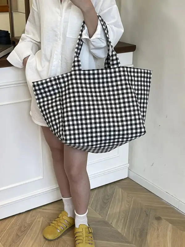Everyday Plaid Tote Bag