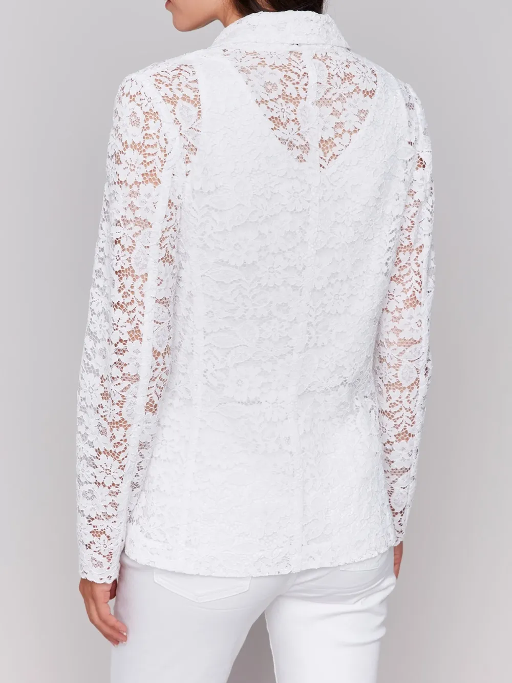 Fashionable Design Hollow Lace Suit Jacket