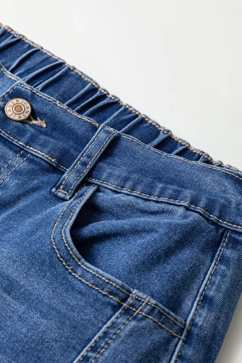 Buttons Front Tapered Casual Loose Fit Jeans