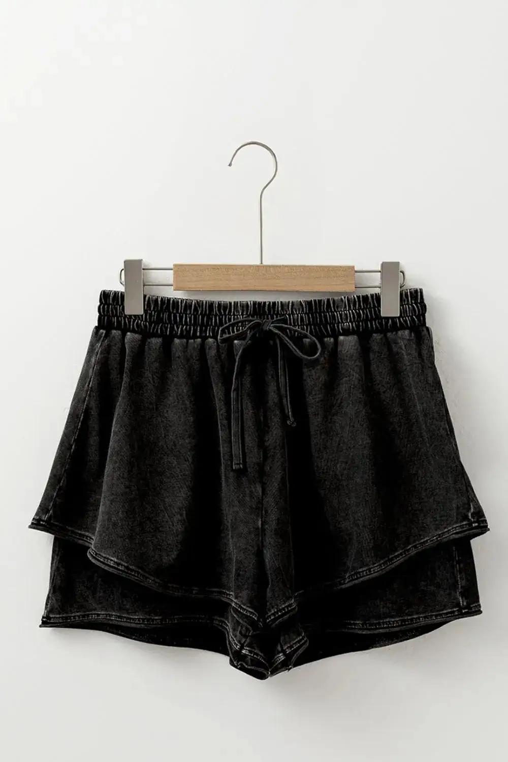 Wash French Terry High Waist Casual Shorts