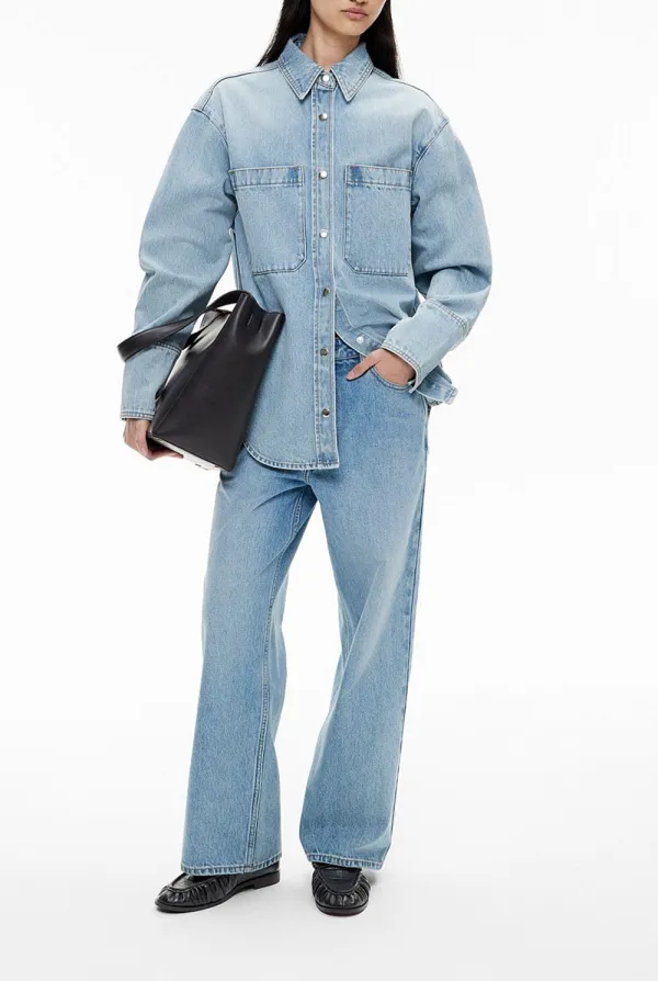 Light-Colored Denim Casual Shirt