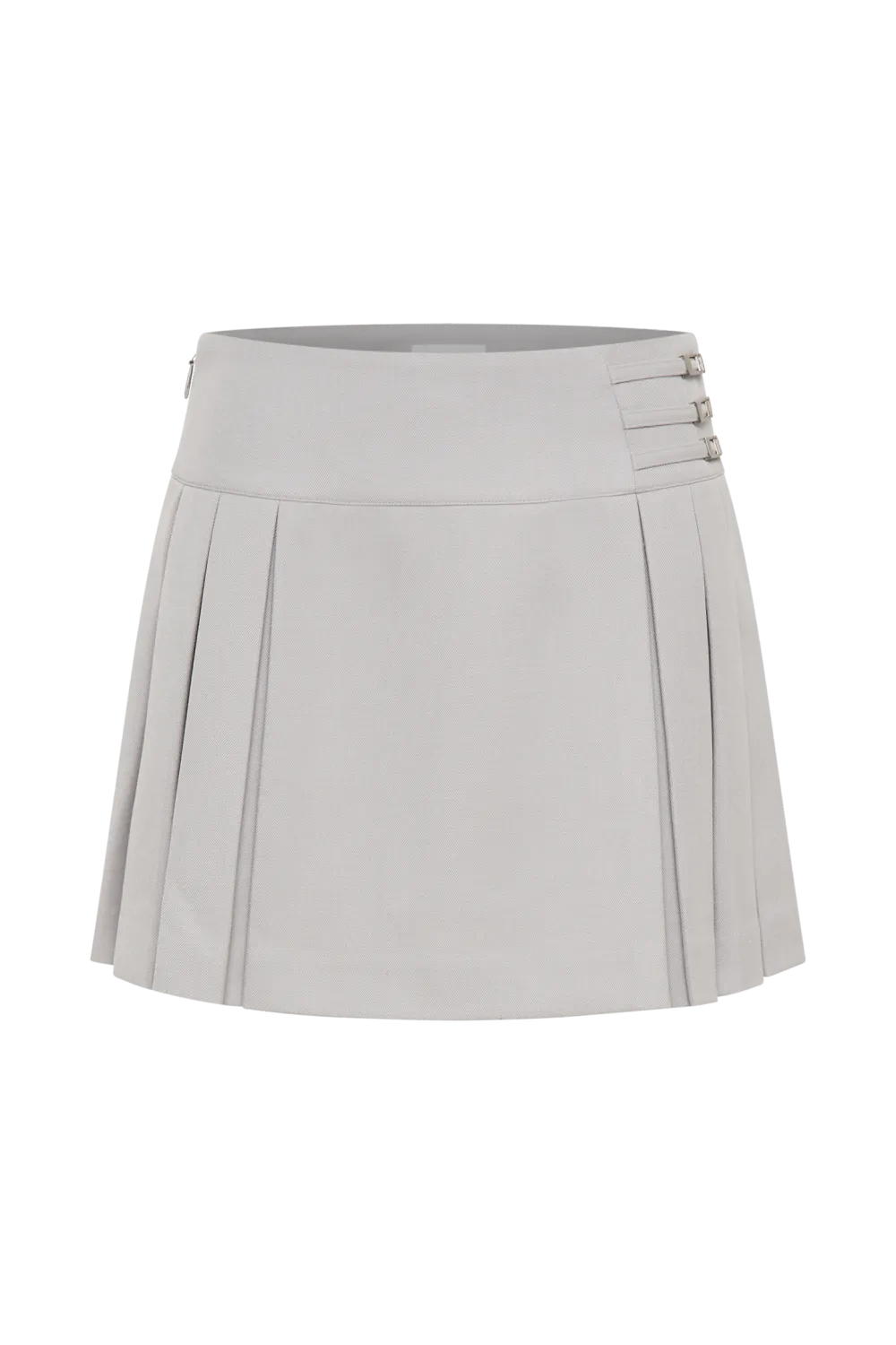 Pleated Buckle Mini Skirt