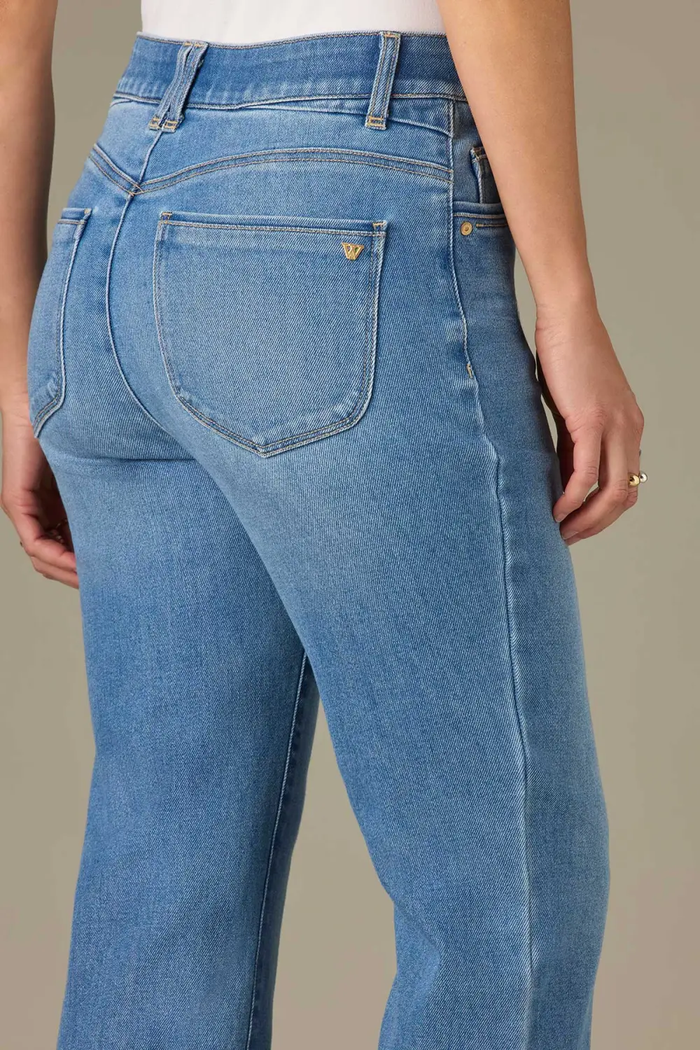 Clean Look Petite High Rise Cropped Bootcut Jeans