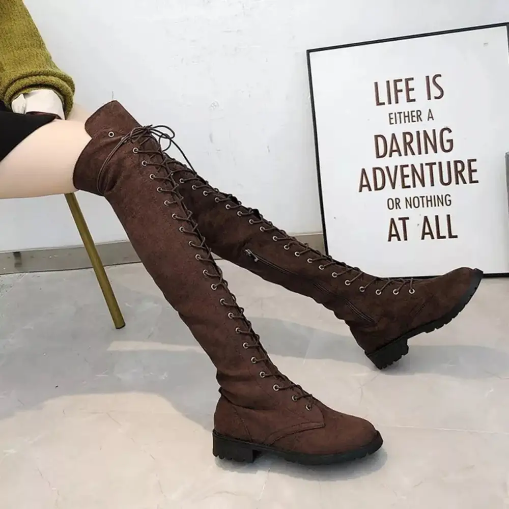 Lace-Up Over Knee Boots