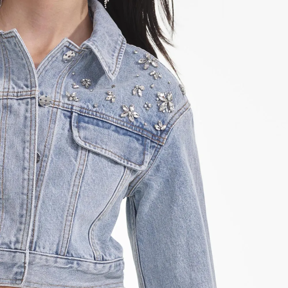 Crystal Embellished Denim Jacket