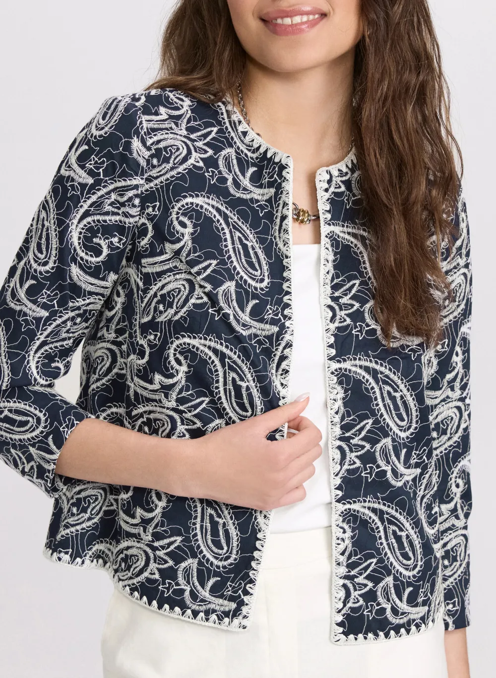 Chiffon-Blended Cotton Jacket
