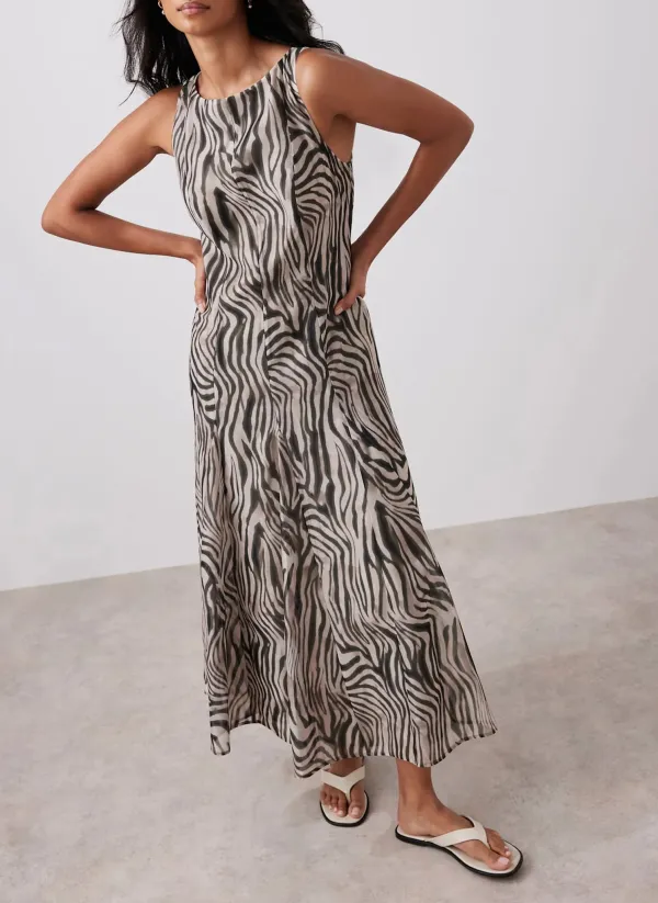 Casual Style Zebra Print Maxi Dress