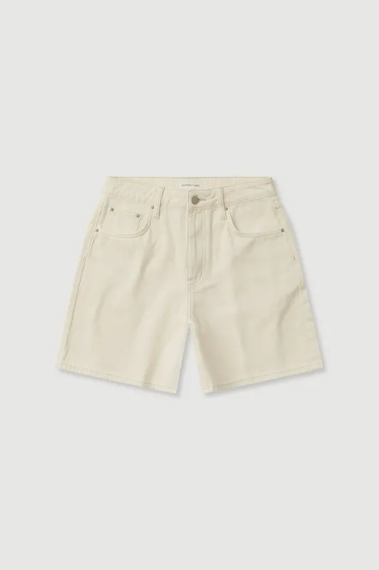 Ecru Mid-Rise Vintage Denim Short