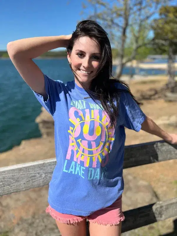 Plus Boat Waves and Sun Rays Lake Days Graphic Tee