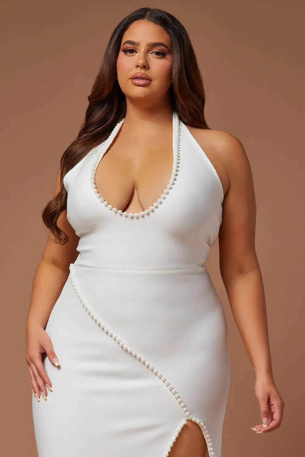 Ravenna Embellished Bandage Maxi Dress - White