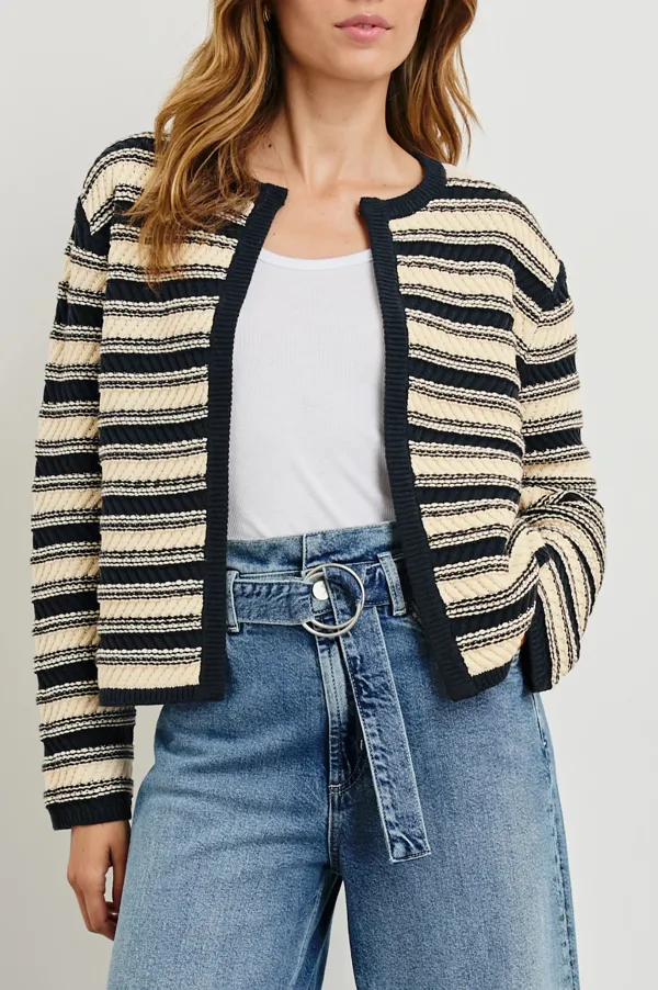 Striped Knitted Wool Cardigan