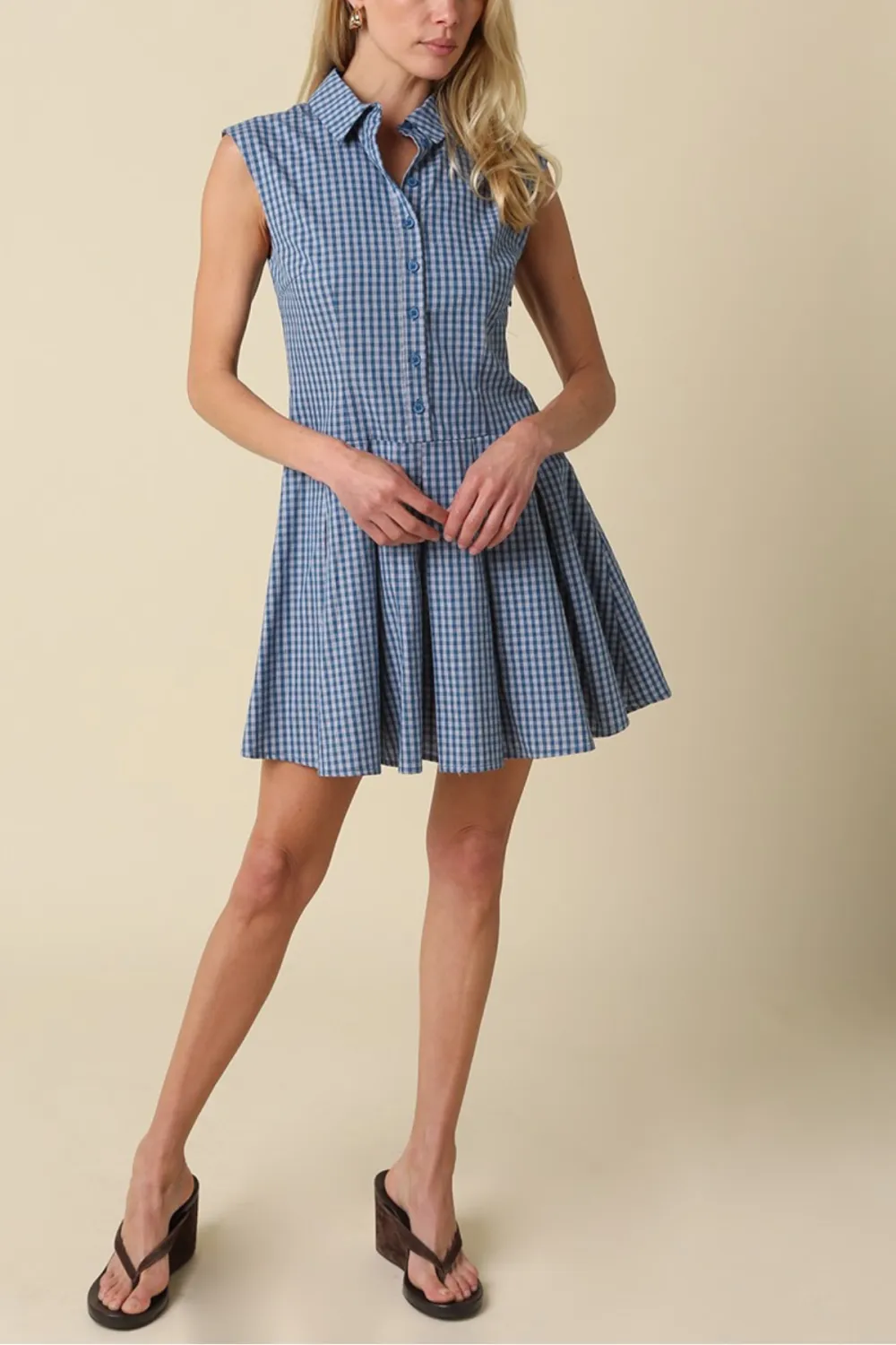 Sleeveless Shirt Mini Dress