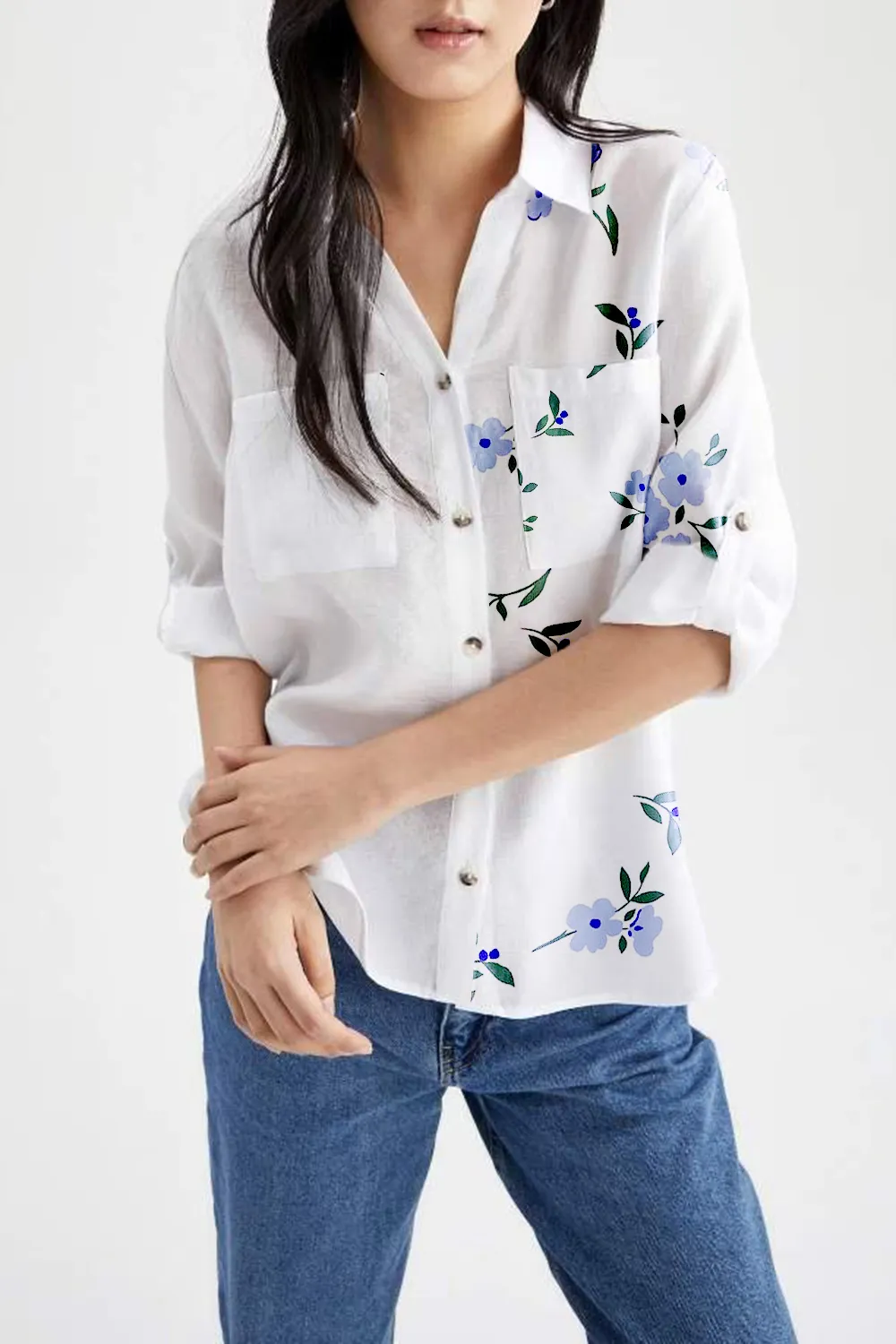 Long Sleeve Pocket Detail Shirt Tunic