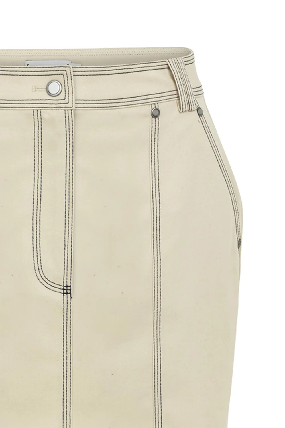 Denim Skirt-Beige