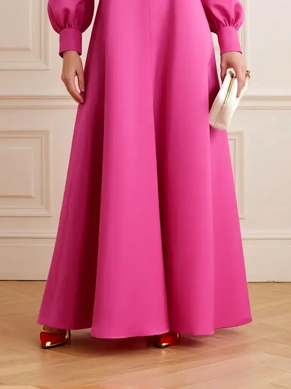 Sleeves Neck Shirt Maxi Dress