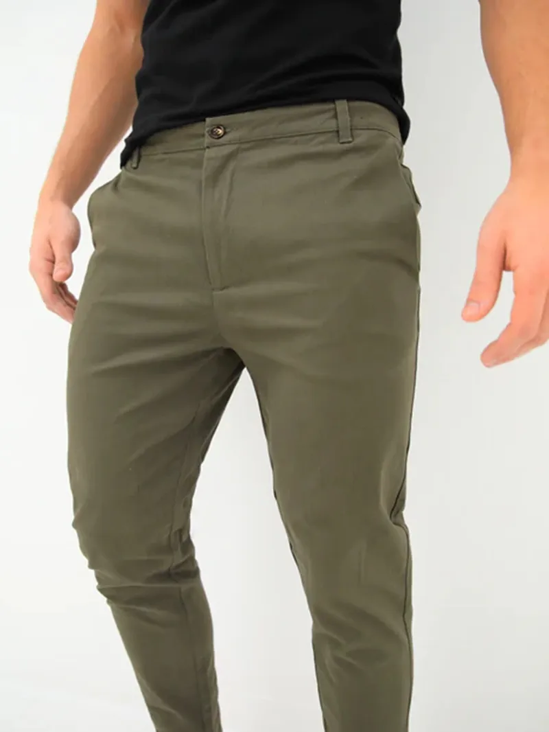 Green Stretch Twill Men's Pants