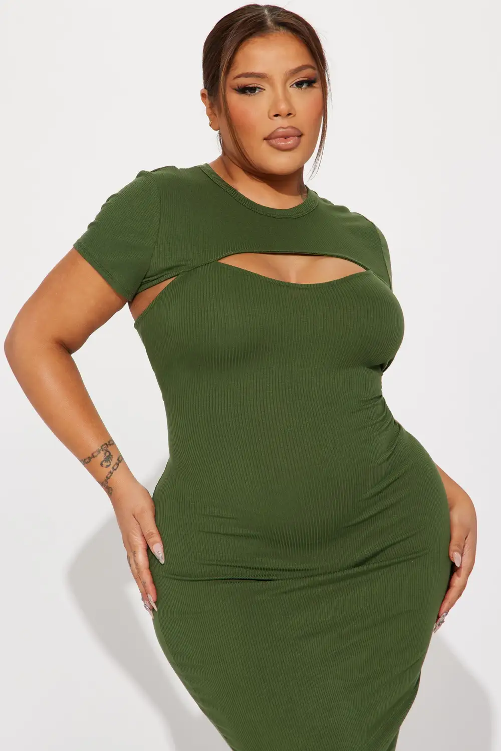 Sugar Fly Midi Dress - Olive