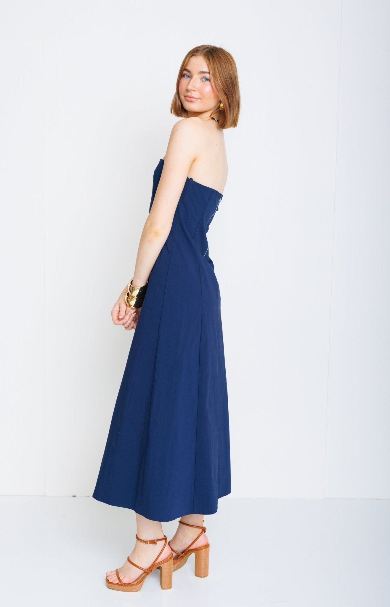 Romantic Night Midi Dress, NAVY