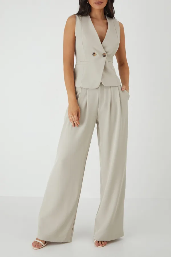 Slim Fit Two Button Women's Vest