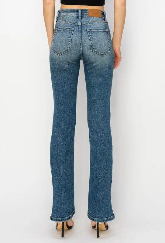 ??GYPSY FOX-HIGH RISE Y2K BOOT CUT JEANS