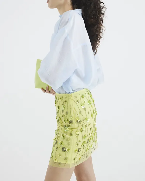 Yellow Creative Inlaid Women's Skirts