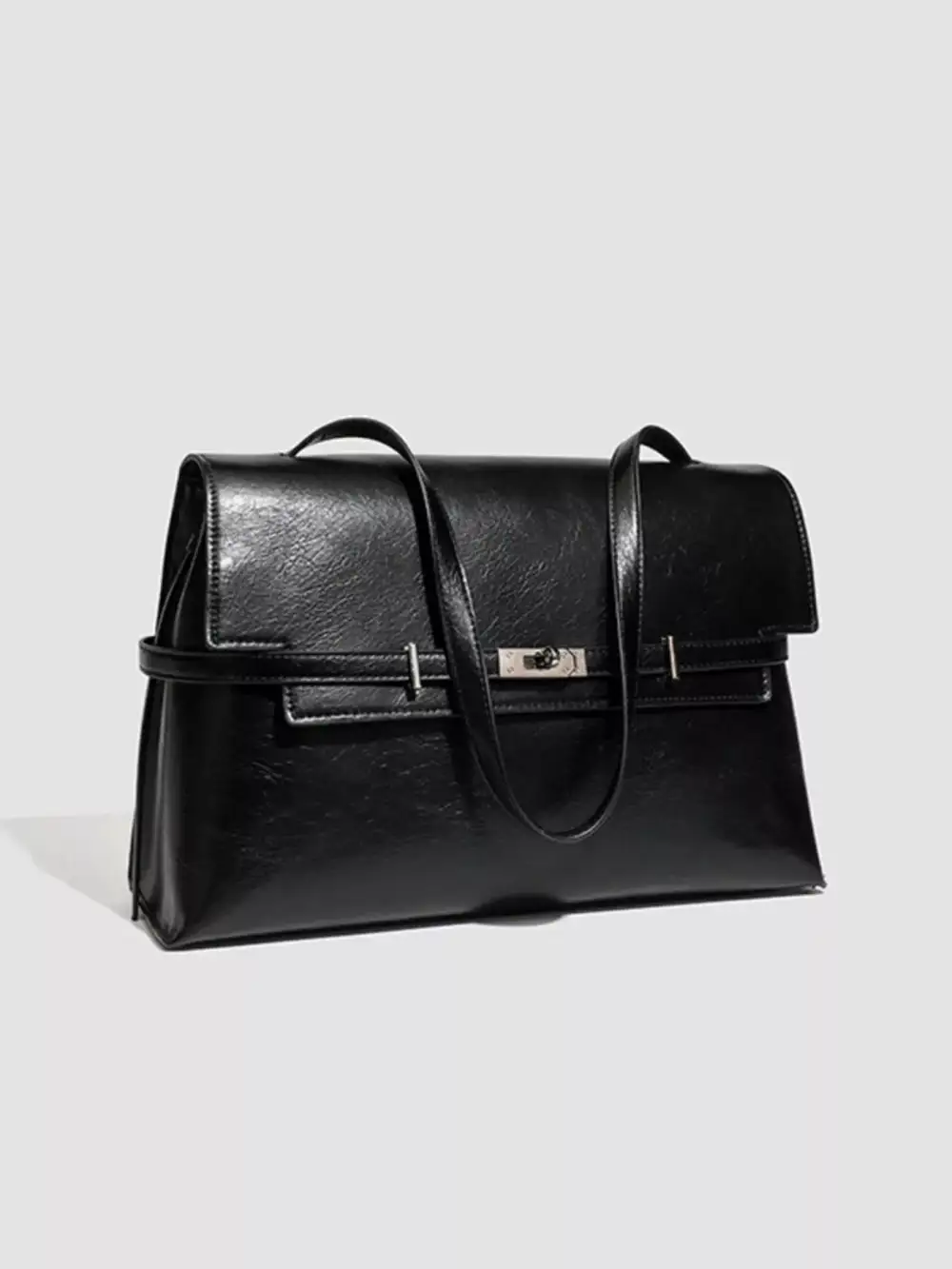 Buckle Leather Shoulder Bag